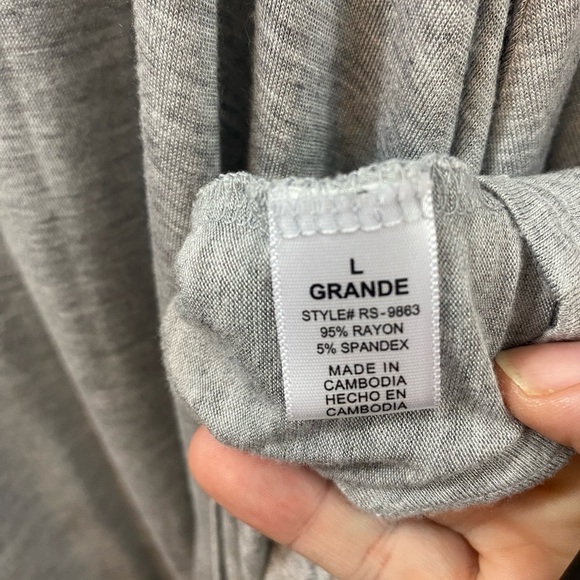 Zenana Womens Size Large Gray Spaghetti Strap Drop Arm Mini Dress Cover Up - Picture 4 of 5